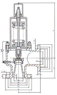 A42Y-64(100)安全閥結(jié)構(gòu)示意圖 A42Y-64(100)安全閥結(jié)構(gòu)示意圖