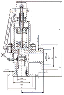 A47型微啟式安全閥結(jié)構(gòu)圖 A47型微啟式安全閥結(jié)構(gòu)圖