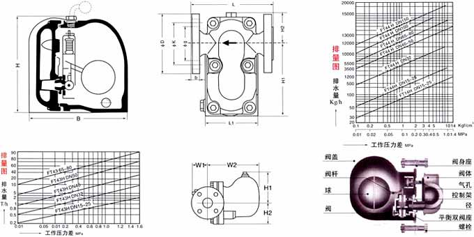 FT43H杠桿浮球式疏水閥結構圖 FT43H杠桿浮球式疏水閥結構圖
