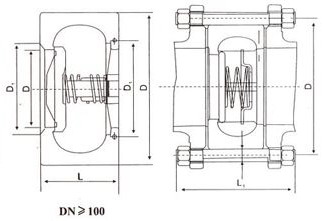 H71單瓣對夾升降式止回閥結構示意圖 H71單瓣對夾升降式止回閥結構示意圖